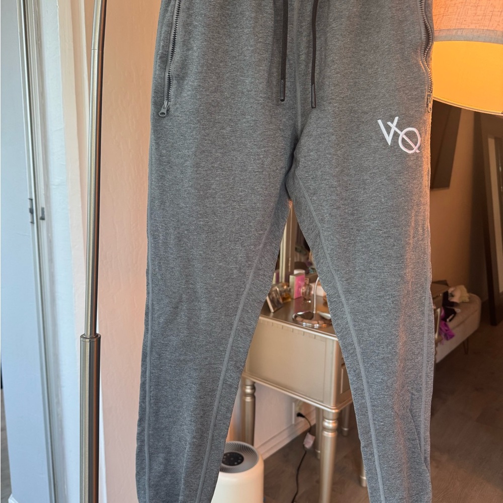 Vanquish Gray Joggers with White Logo